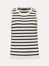 Phase Eight Chloe Striped Knitted Vest Top, Ivory/Navy