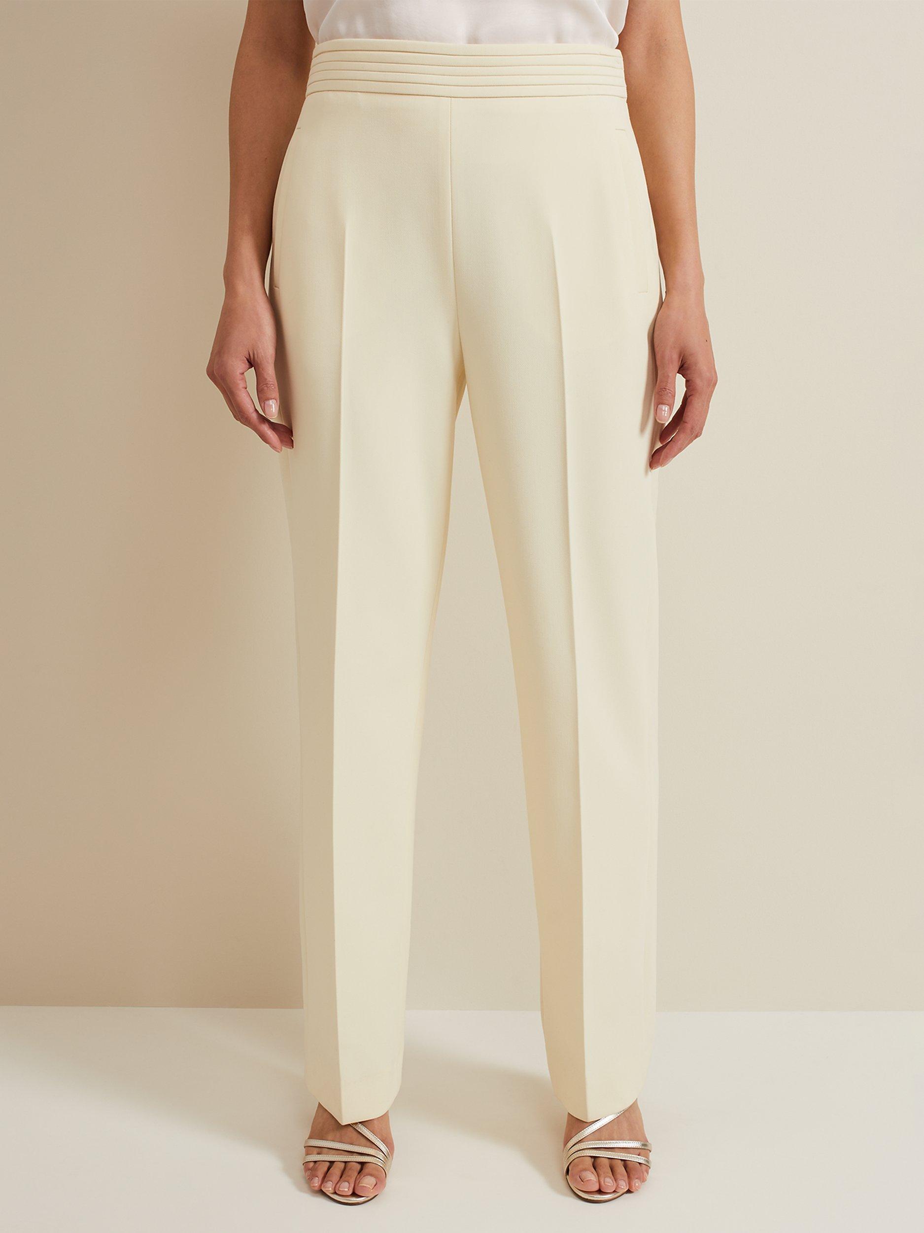 Phase Eight Alexis Pleat Waistband Trousers, Yellow, 8