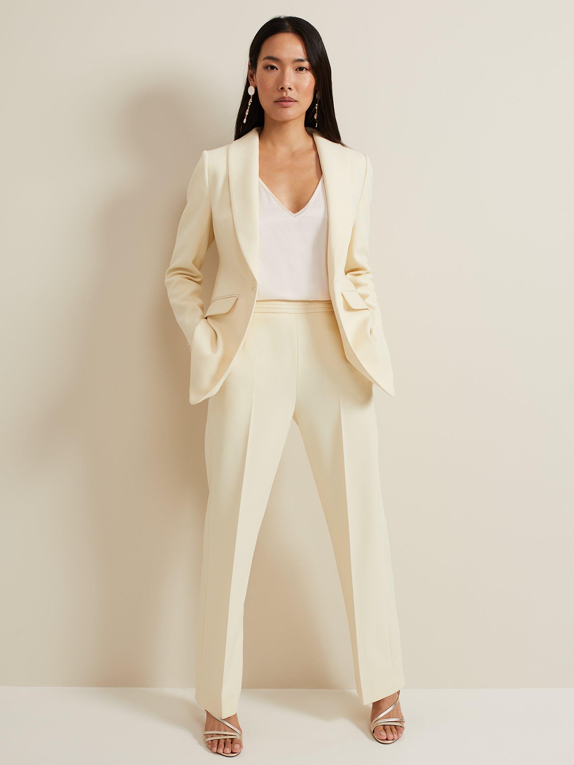 Phase Eight Alexis Pleat Waistband Trousers, Yellow, 8