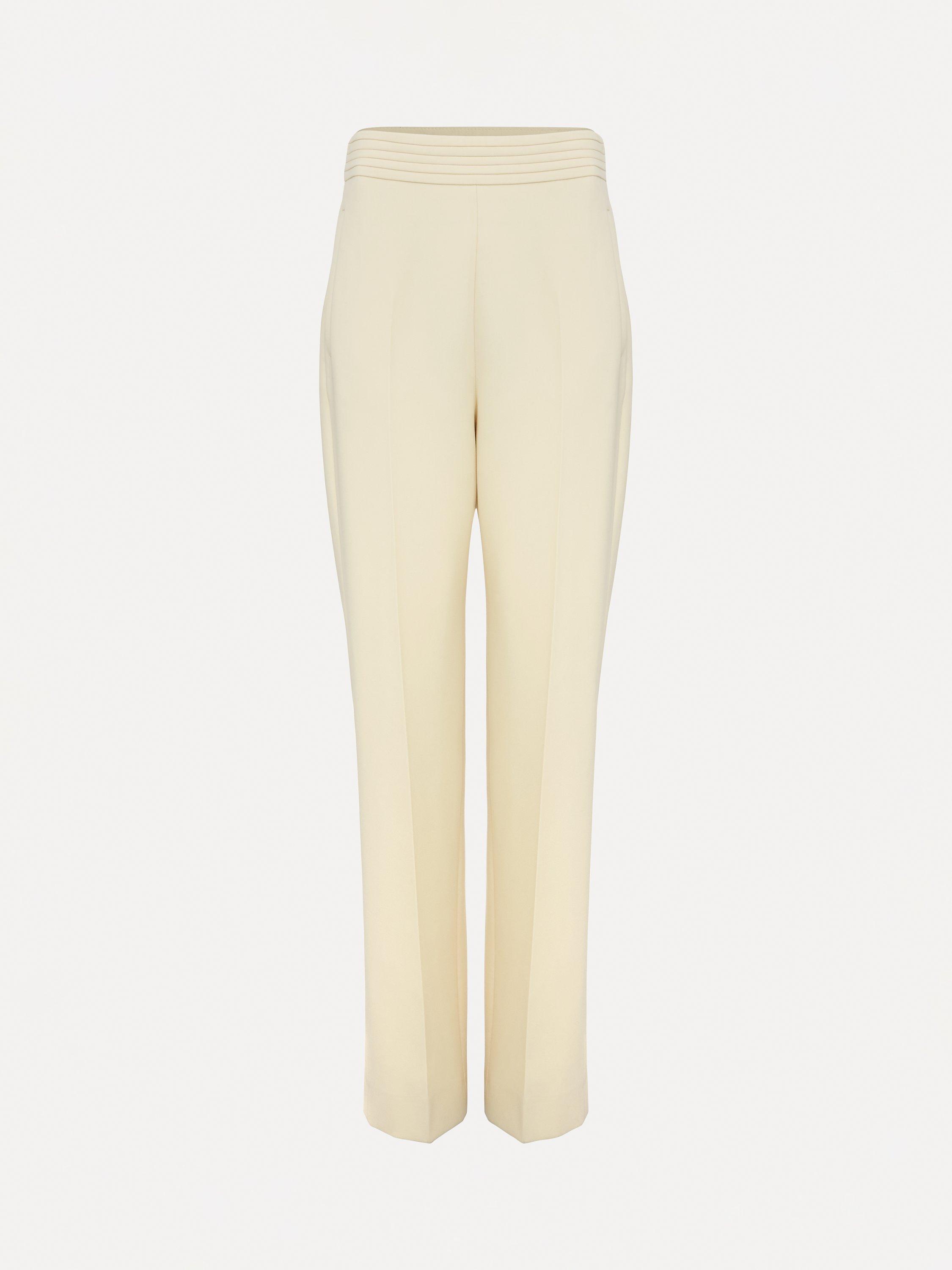 Phase Eight Alexis Pleat Waistband Trousers, Yellow, 8