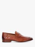 Dune Strategic Leather Crush Back Loafers, Tan