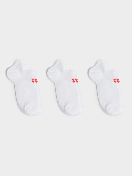 Sweaty Betty Plain Lightweight Trainer Socks, Pack of 3, Ice White