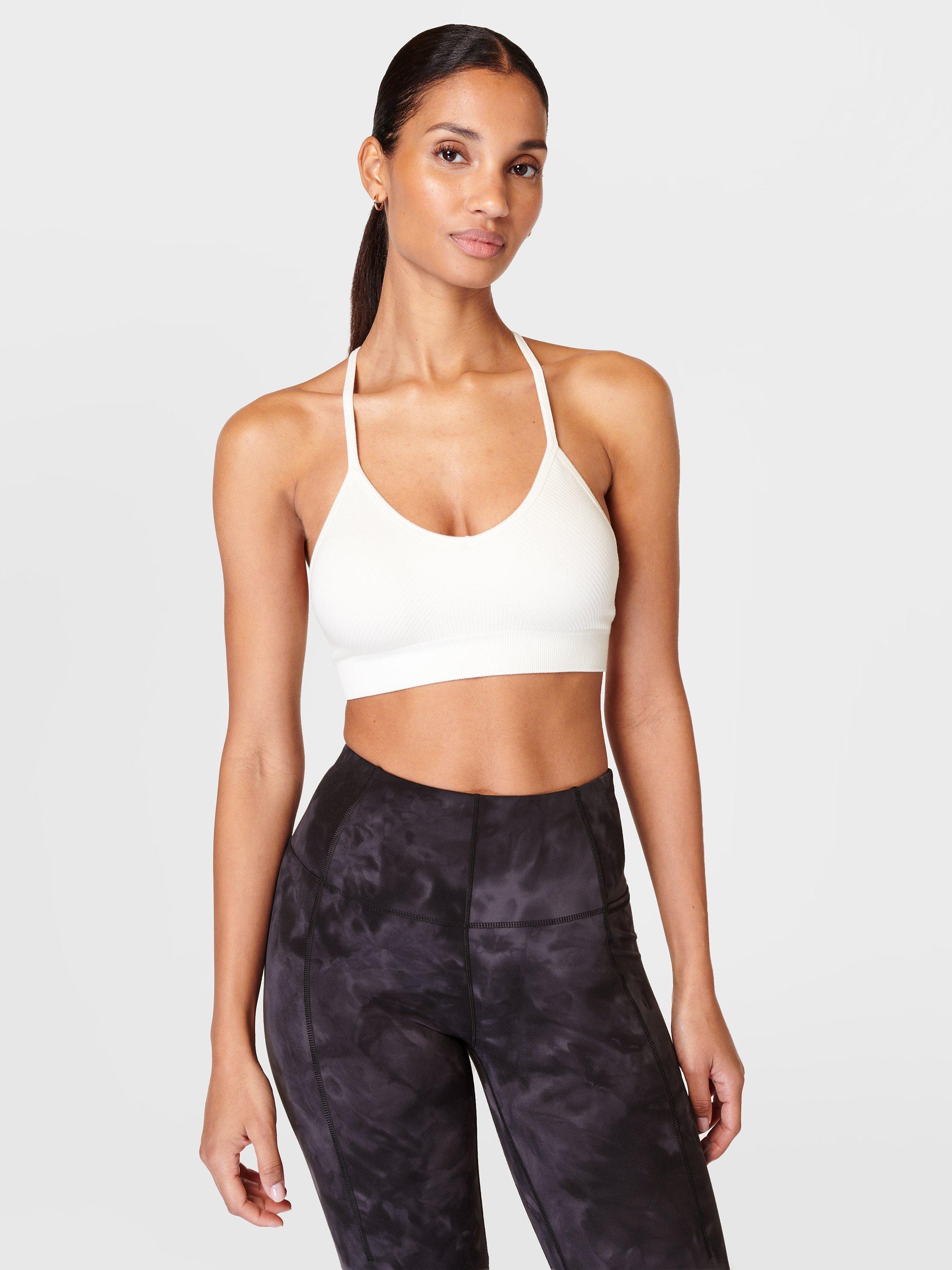 Sweaty Betty Mindful Flex Seamless Yoga Sports Bra, Lily White
