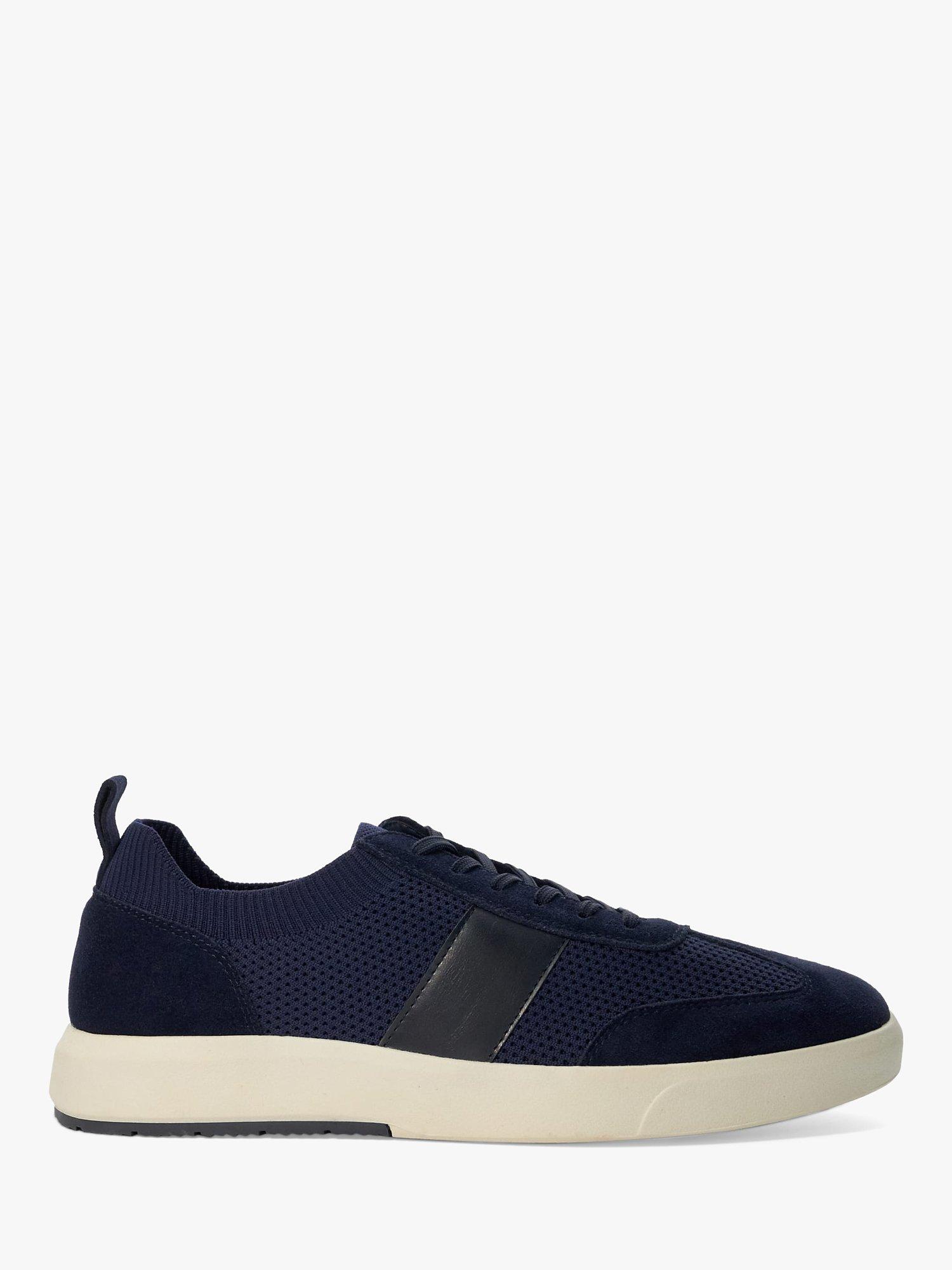 Dune Trailing Knitted Fabric Trainers, Navy-fabric