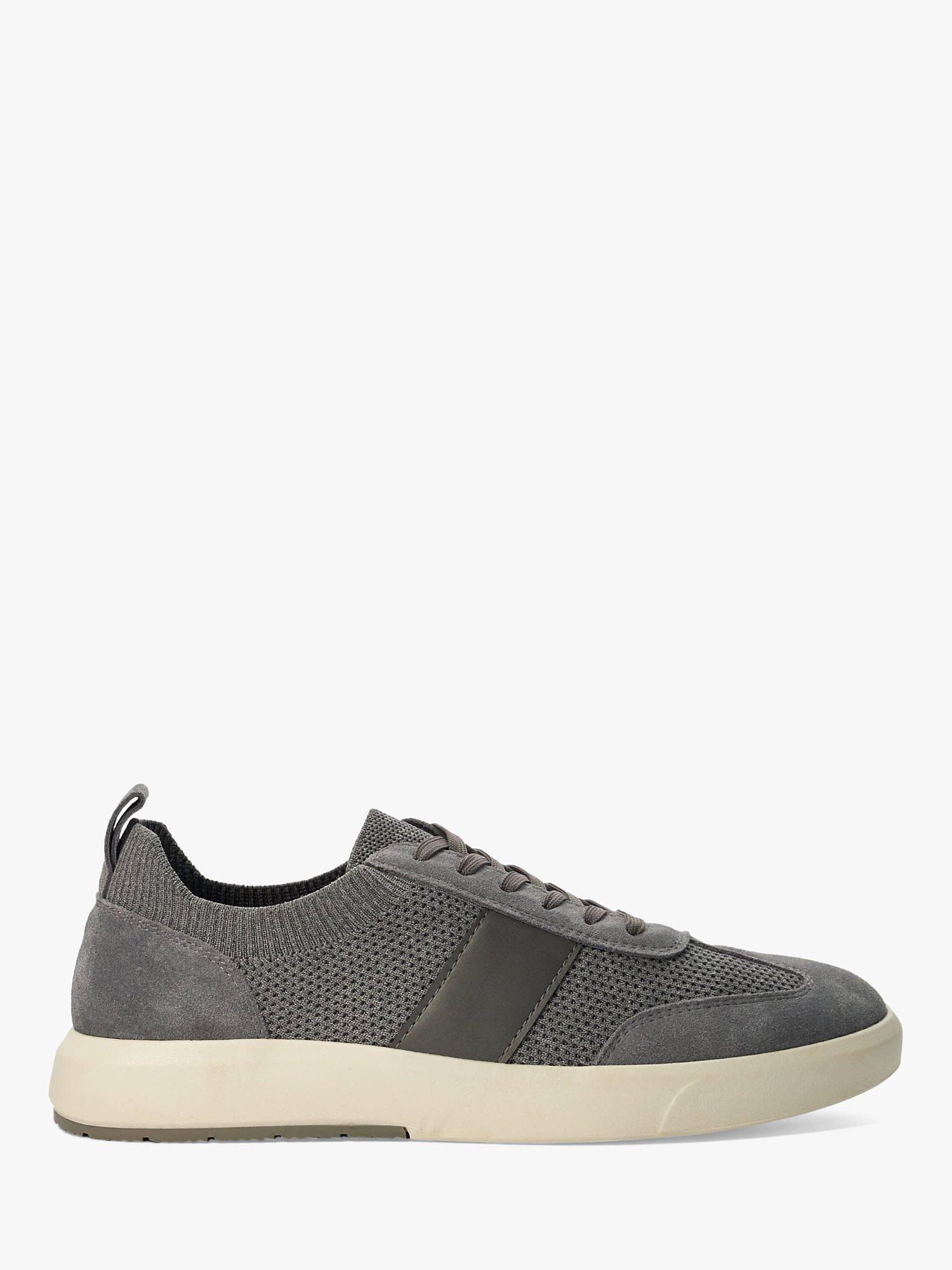 Grey fabric trainers best sale