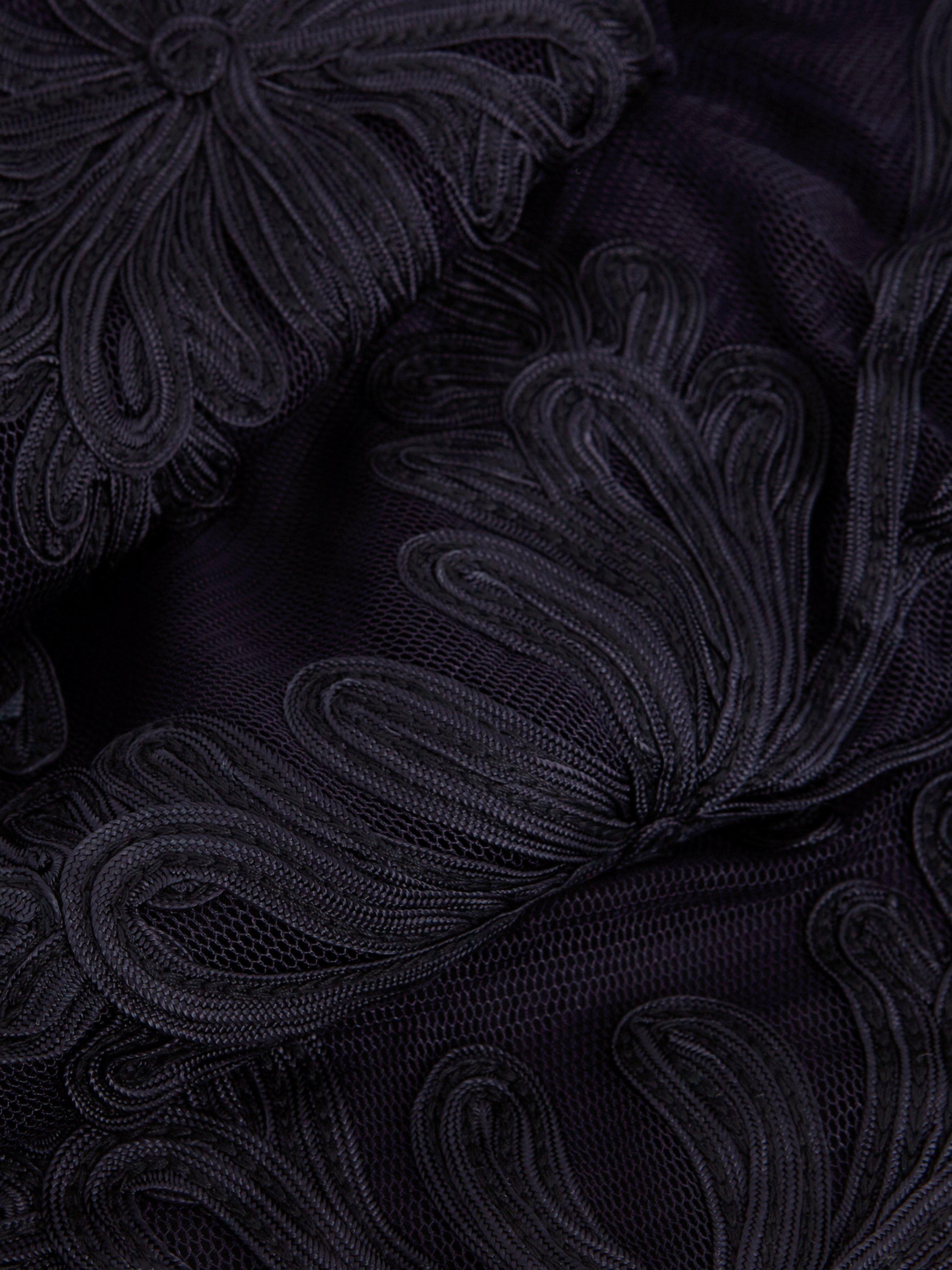 Product image 6 of 7, which shows Phase Eight Clara Tapework Wrap Midi Dress, Navy, 8