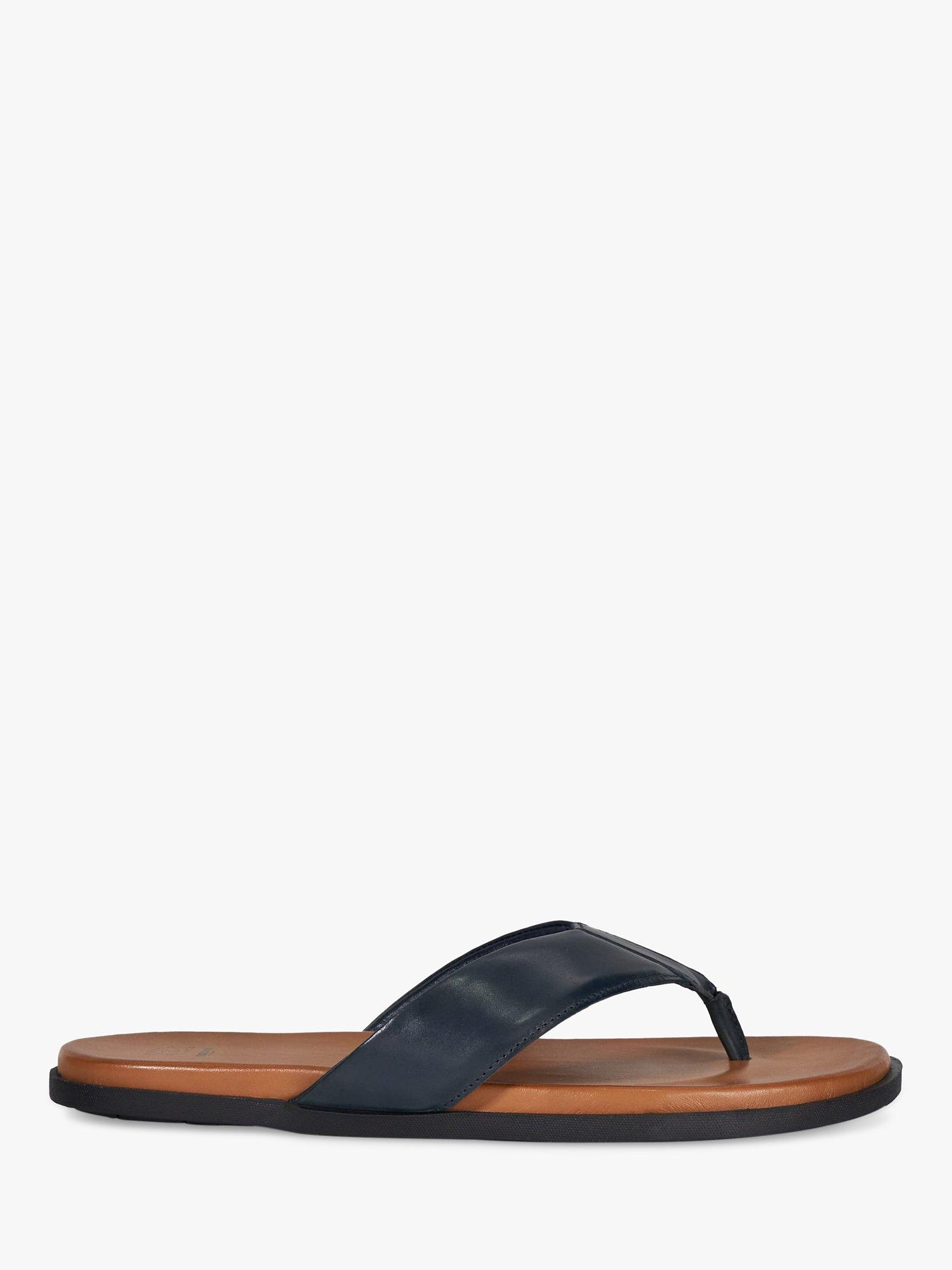 Product image 1 of 6, which shows Dune Inspires Leather Toepost Sandal, Navy, 11