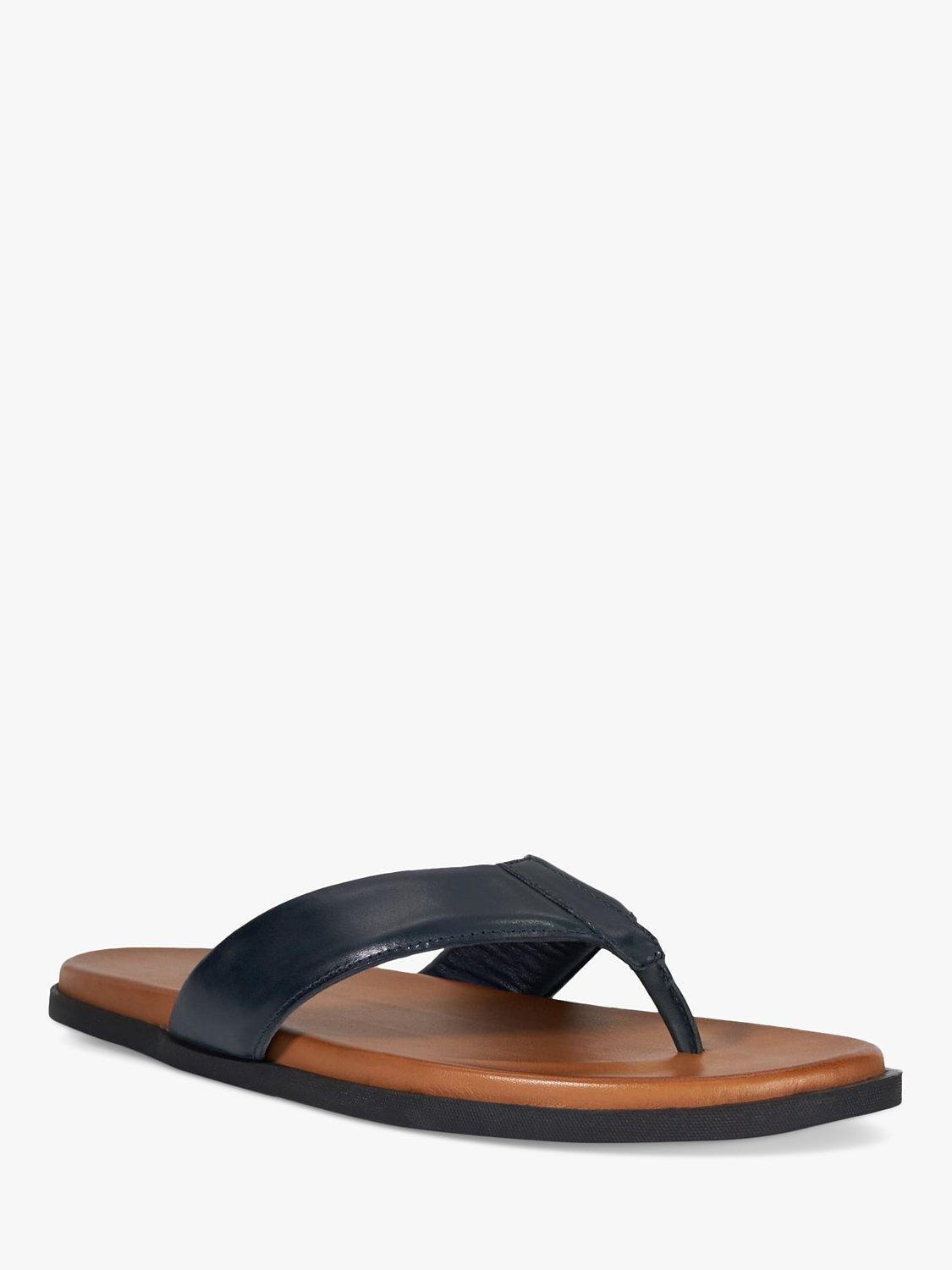 Product image 2 of 6, which shows Dune Inspires Leather Toepost Sandal, Navy, 11