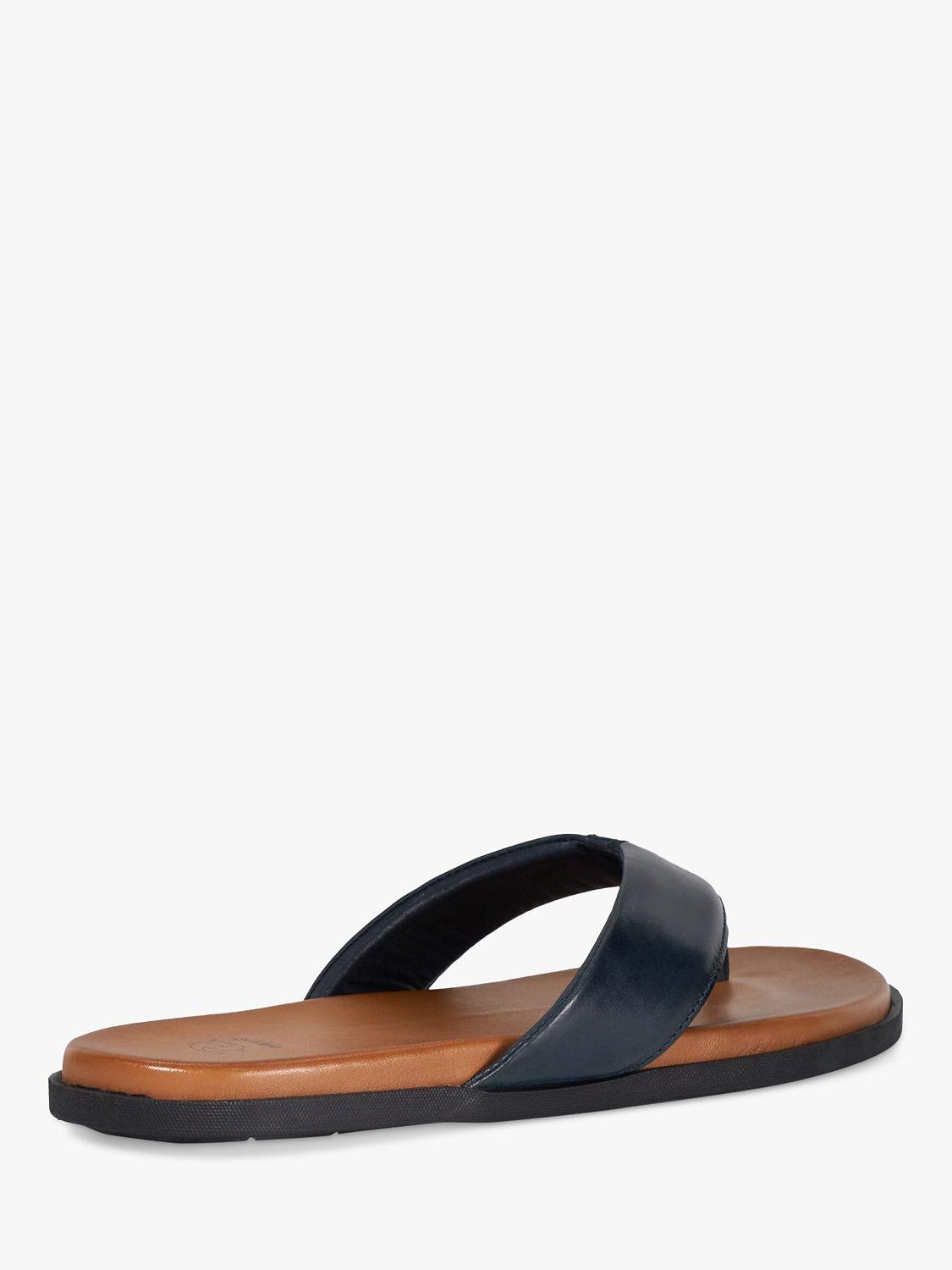 Product image 3 of 6, which shows Dune Inspires Leather Toepost Sandal, Navy, 11