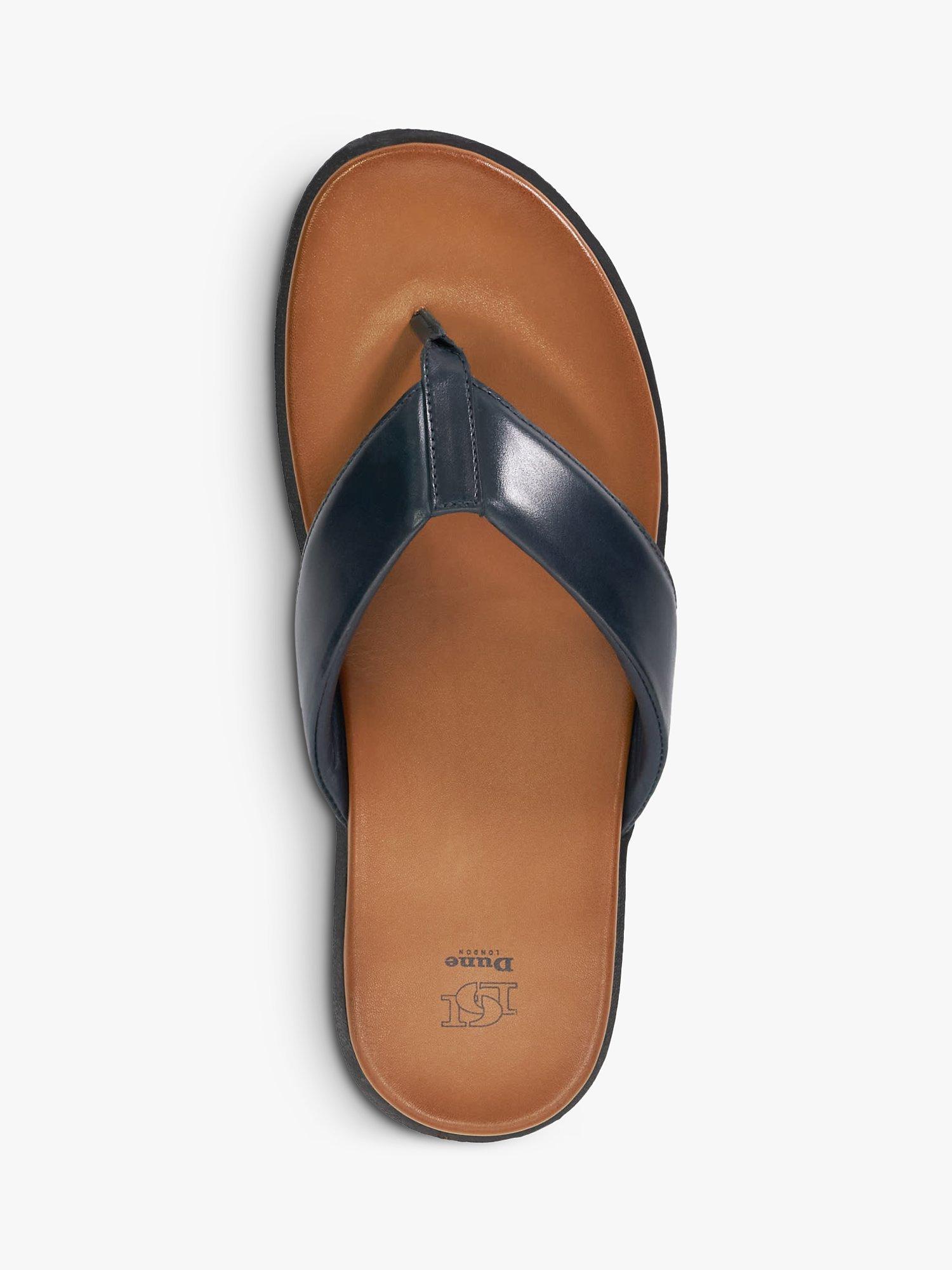Product image 4 of 6, which shows Dune Inspires Leather Toepost Sandal, Navy, 11