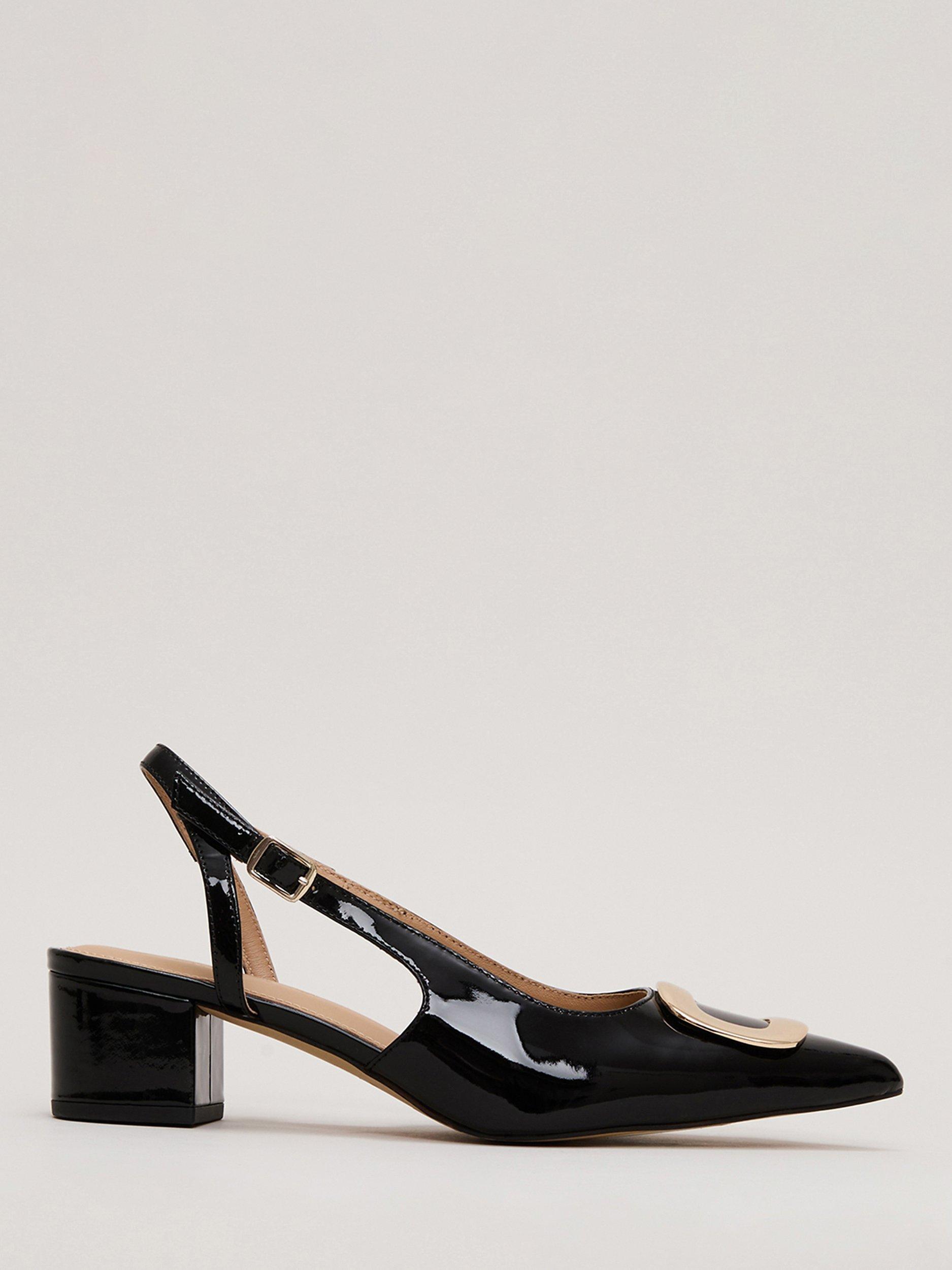 Block heel black patent shoes online