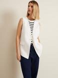 Phase Eight Inara Longline Waistcoat, White