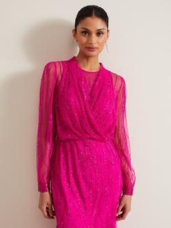 Phase Eight Lila Beaded Cover Up, Fuchsia, Fuchsia