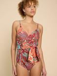 White Stuff Tabitha Control Swimsuit, Red/Multi