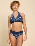 White Stuff Sunshine Reversible Bikini Top, Navy/Multi