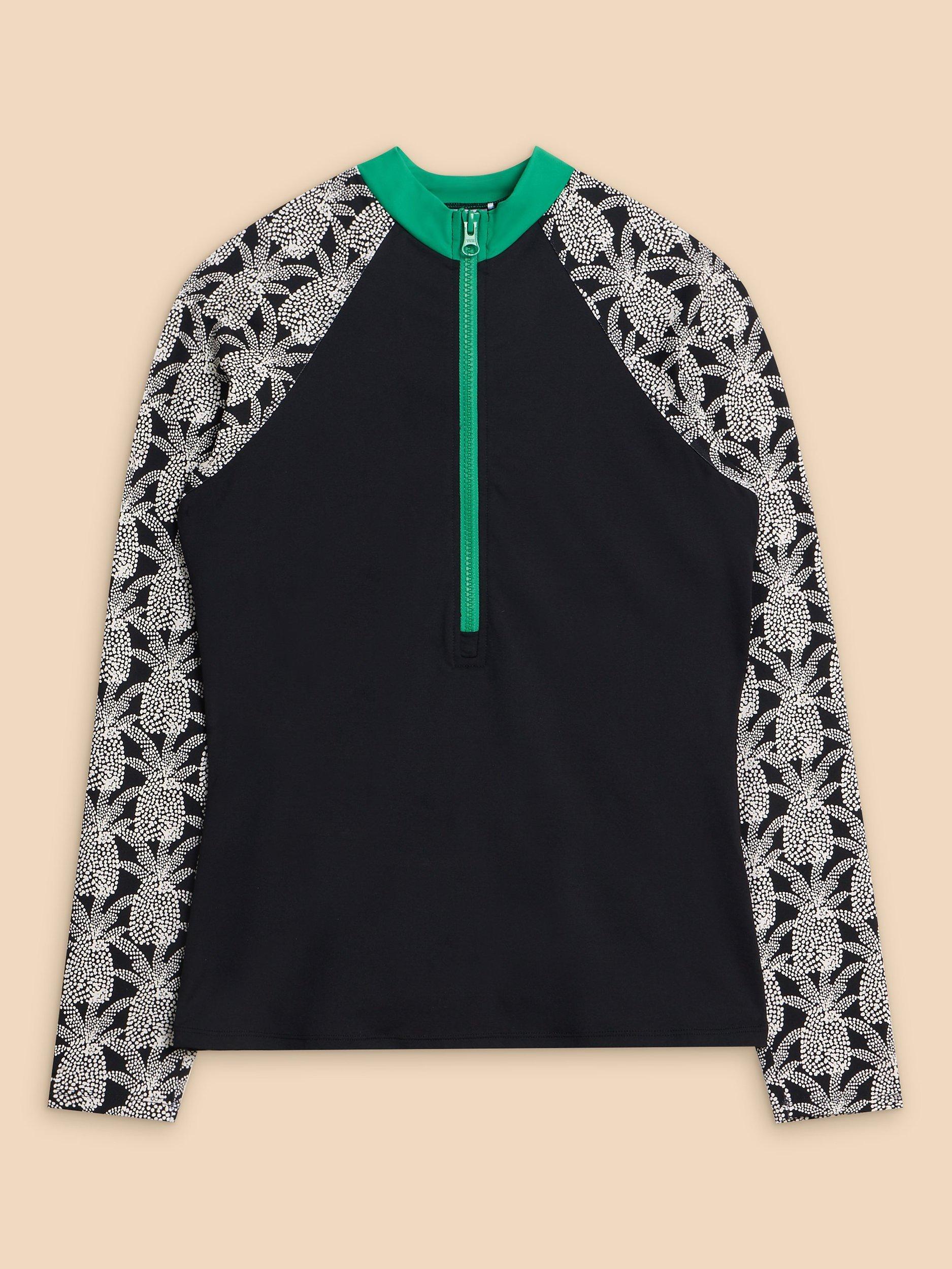 Product image 5 of 6, which shows White Stuff Bay Rash Vest, Black/Multi, 6