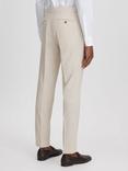 Reiss Belmont Wool Blend Textured Weave Trousers, Stone