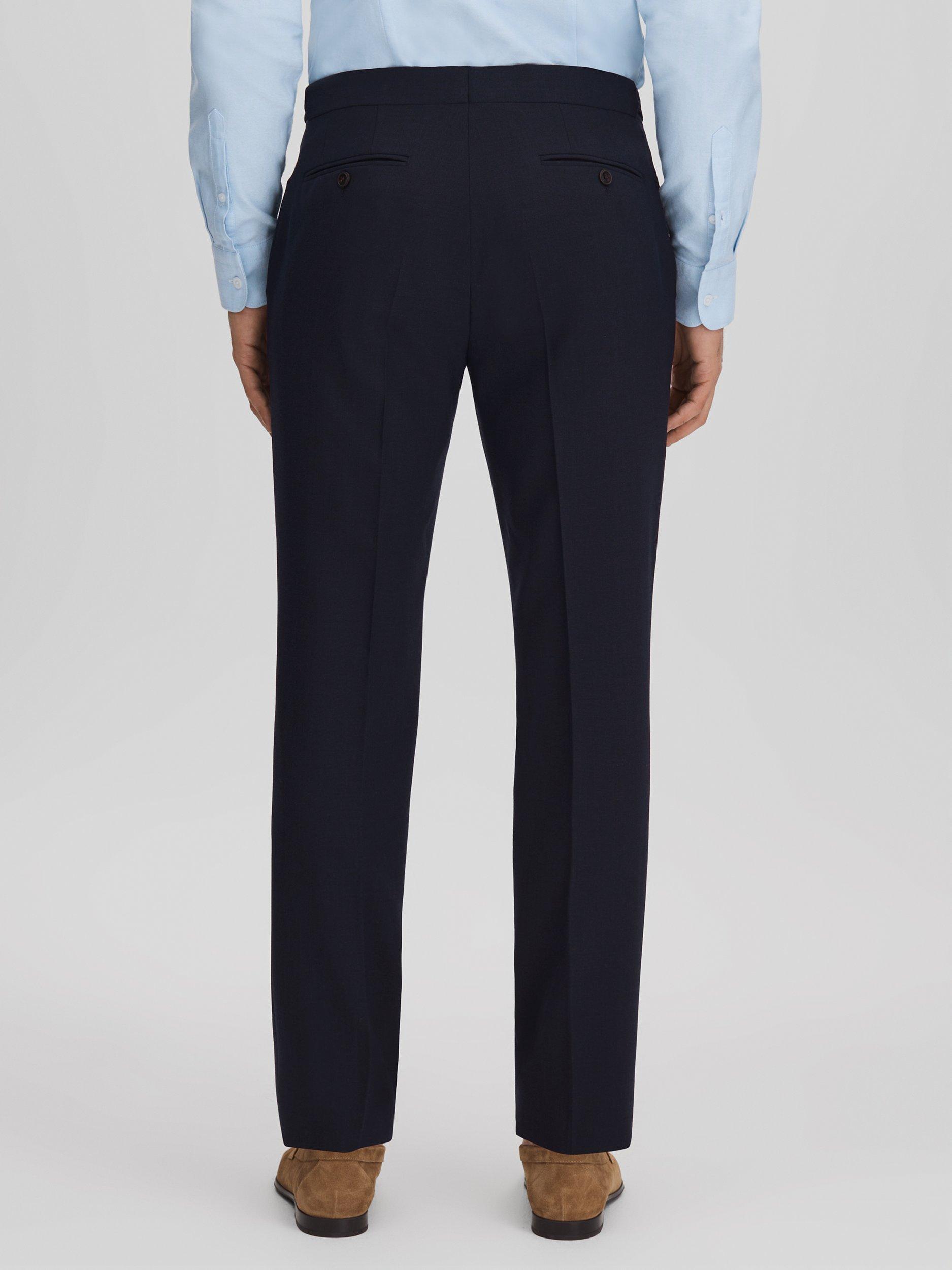 Reiss Belmont Textured Trousers, Navy, 38R