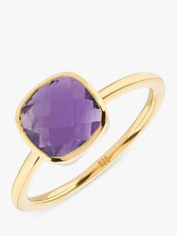 Auree Mondello Cushion Cocktail Ring, Gold/Amethyst