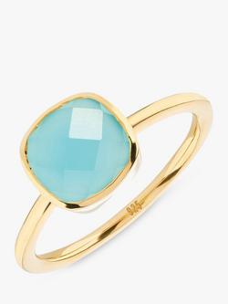 Auree Mondello Cushion Cocktail Ring, Gold/Aqua