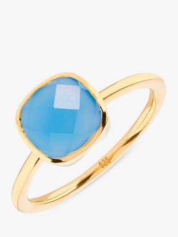 Auree Mondello Cushion Cocktail Ring, Gold/Blue