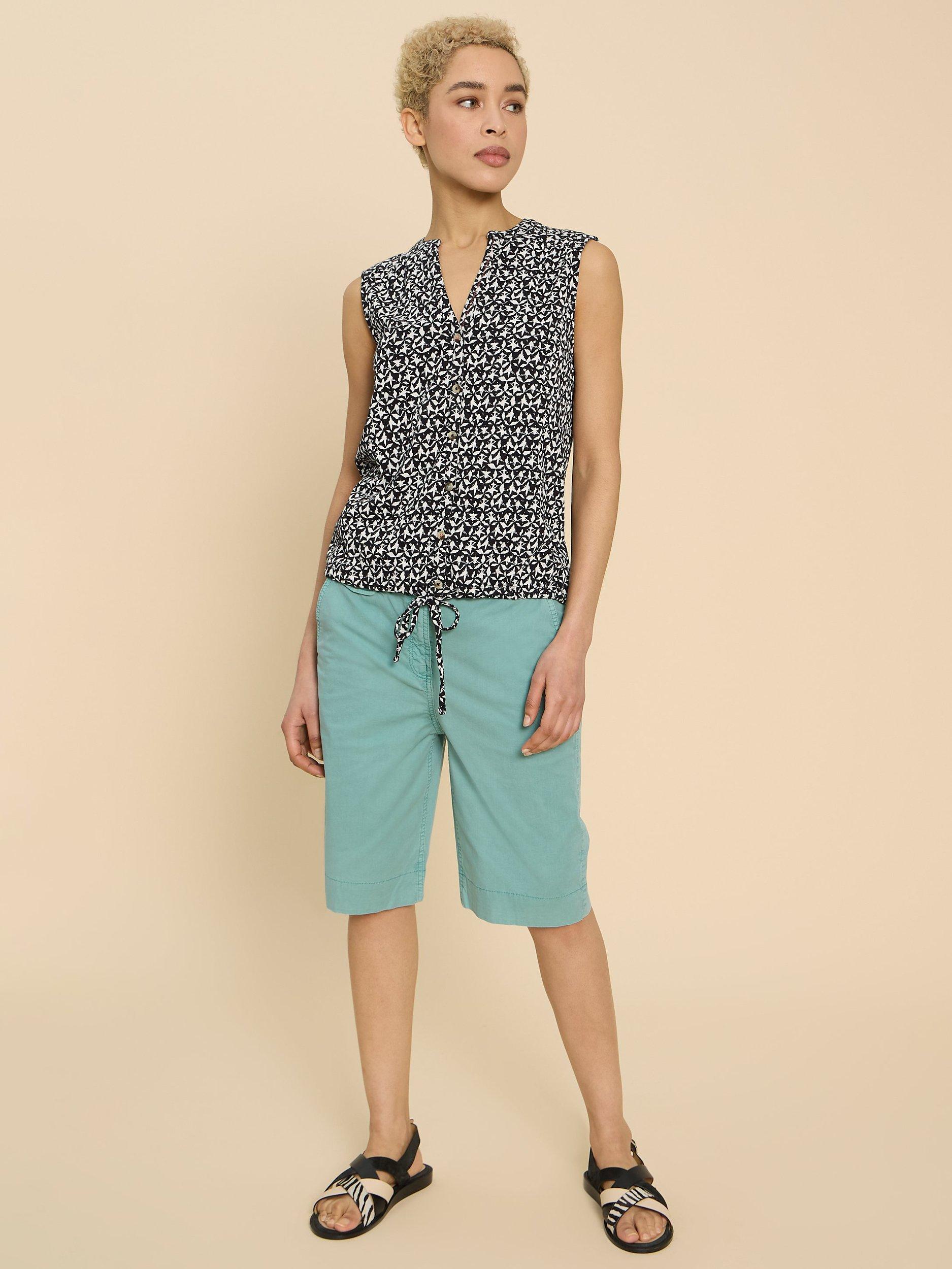 White Stuff Hayley Chino Shorts, Mid Teal
