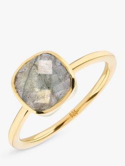 Auree Mondello Cushion Cocktail Ring, Gold/Grey