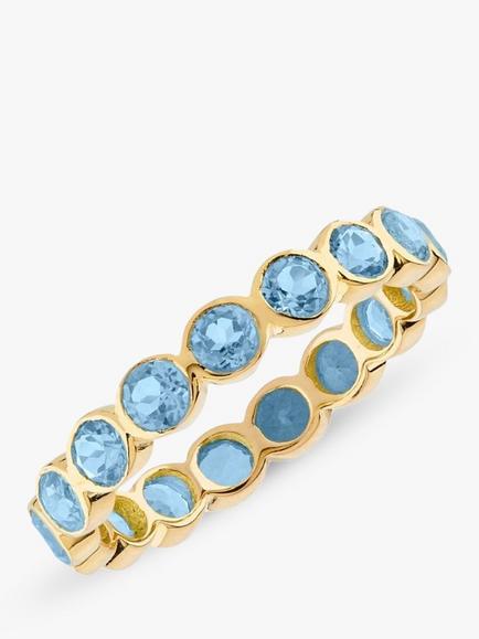 Auree Ortigia Topaz Band Ring, Blue/Gold, Blue/Gold