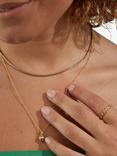 Auree Ortigia Labradorite Scallop Shaped Band Ring, Gold/Grey