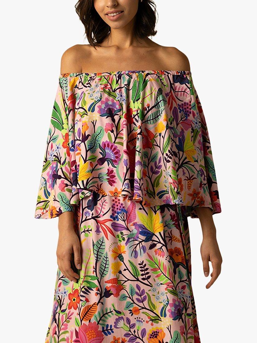 Product image 2 of 4, which shows Raishma Adela Floral Off The Shoulder Maxi Dress, Multi, 8