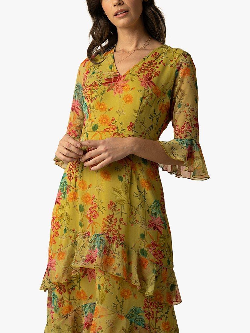 Product image 2 of 3, which shows Raishma Alicia Floral Midi Dress, Green, 18