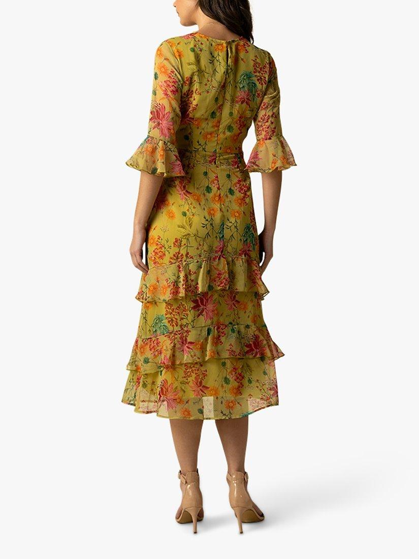 Product image 3 of 3, which shows Raishma Alicia Floral Midi Dress, Green, 18