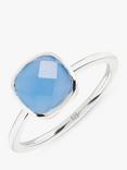 Auree Mondello Cushion Cocktail Ring, Silver/Blue