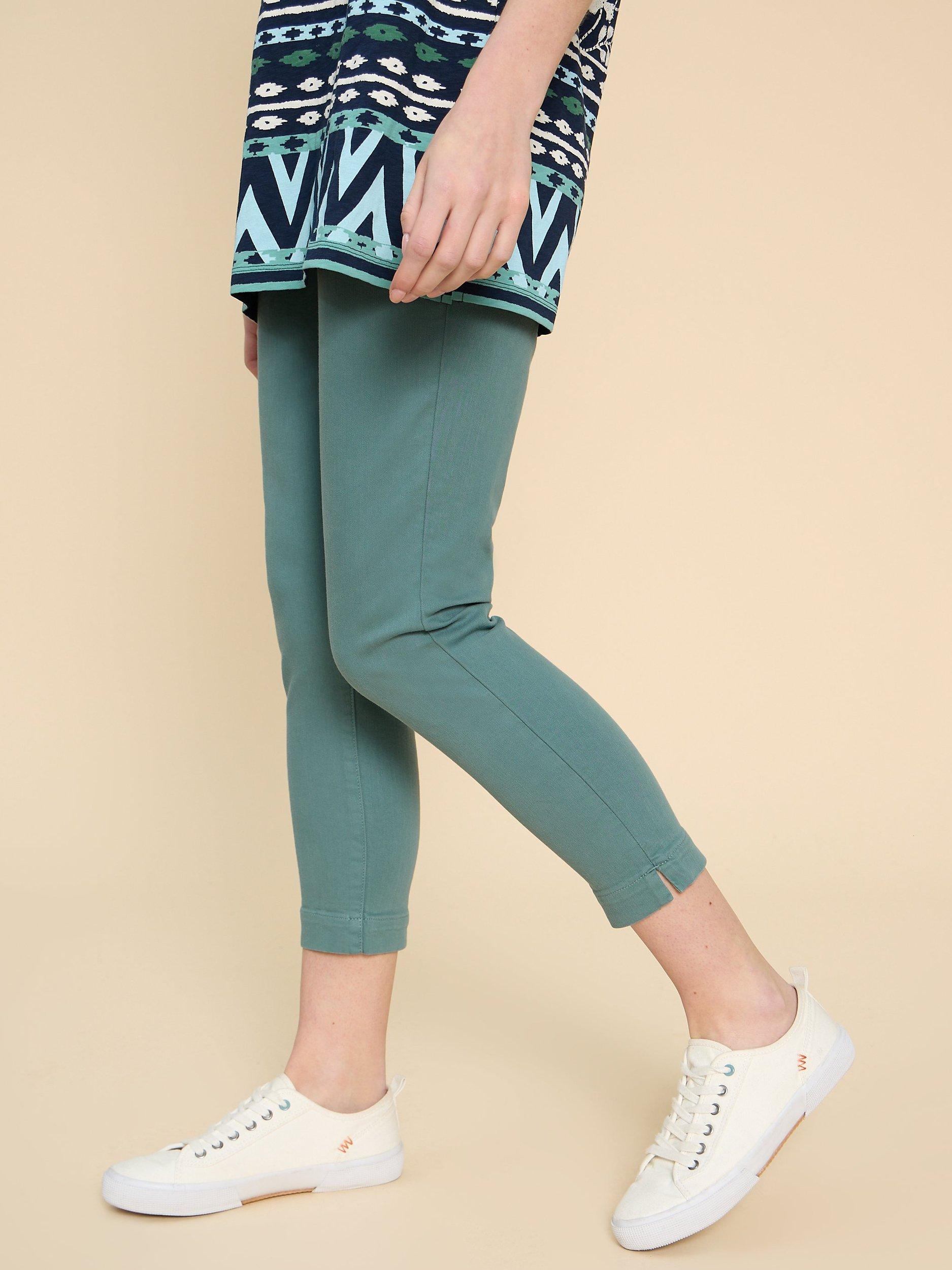 White Stuff Janey Cropped Jeggings Mid Teal