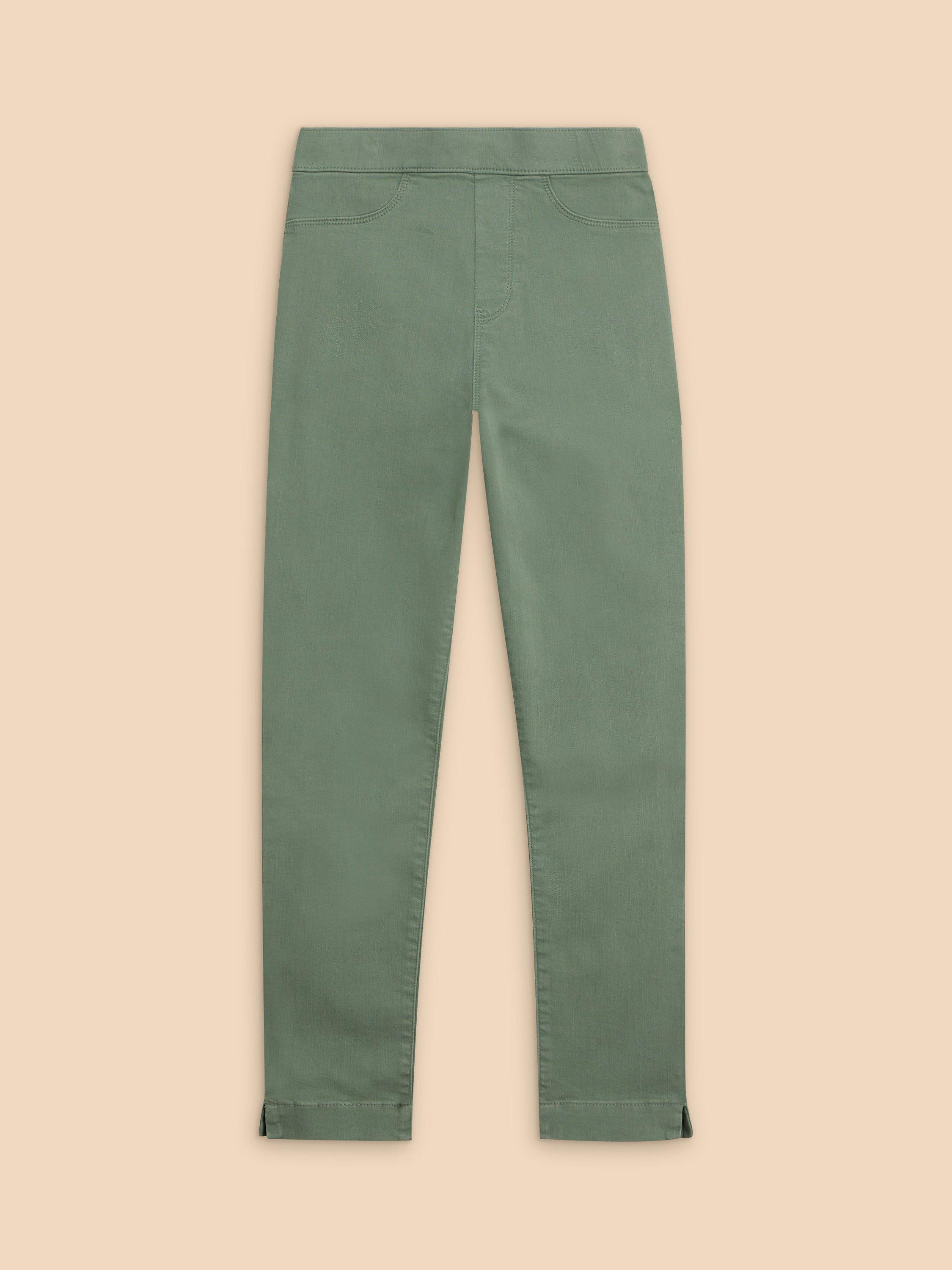 Product image 5 of 7, which shows White Stuff Janey Cropped Jeggings, Mid Green, 8