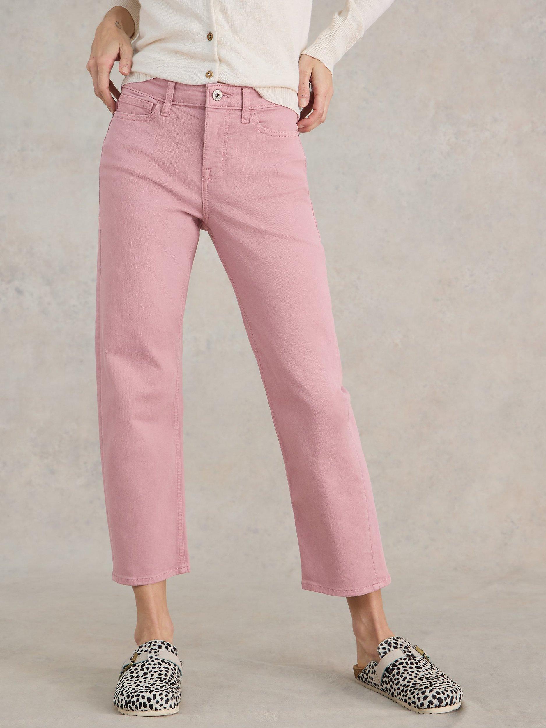 Product image 3 of 7, which shows White Stuff Blake Straight Leg Jeans, Dusky Pink, 20