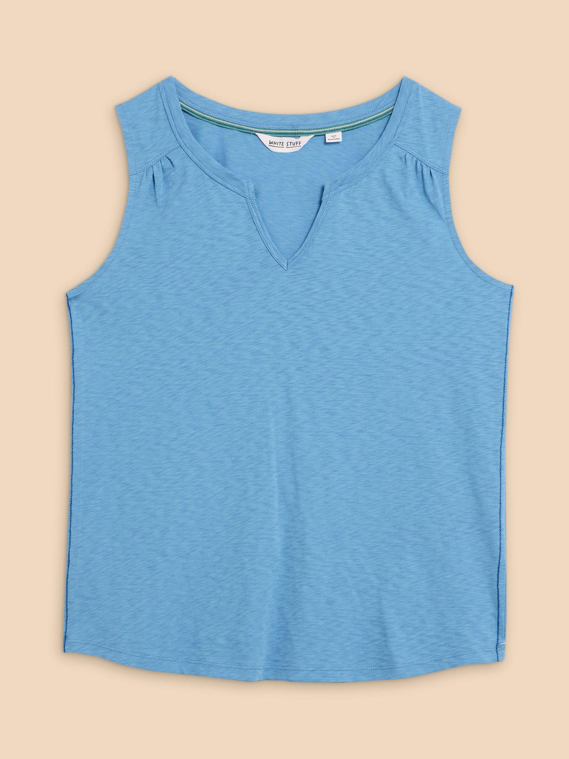 Product image 5 of 7, which shows White Stuff Laila Cotton Vest Top, Mid Blue, 18