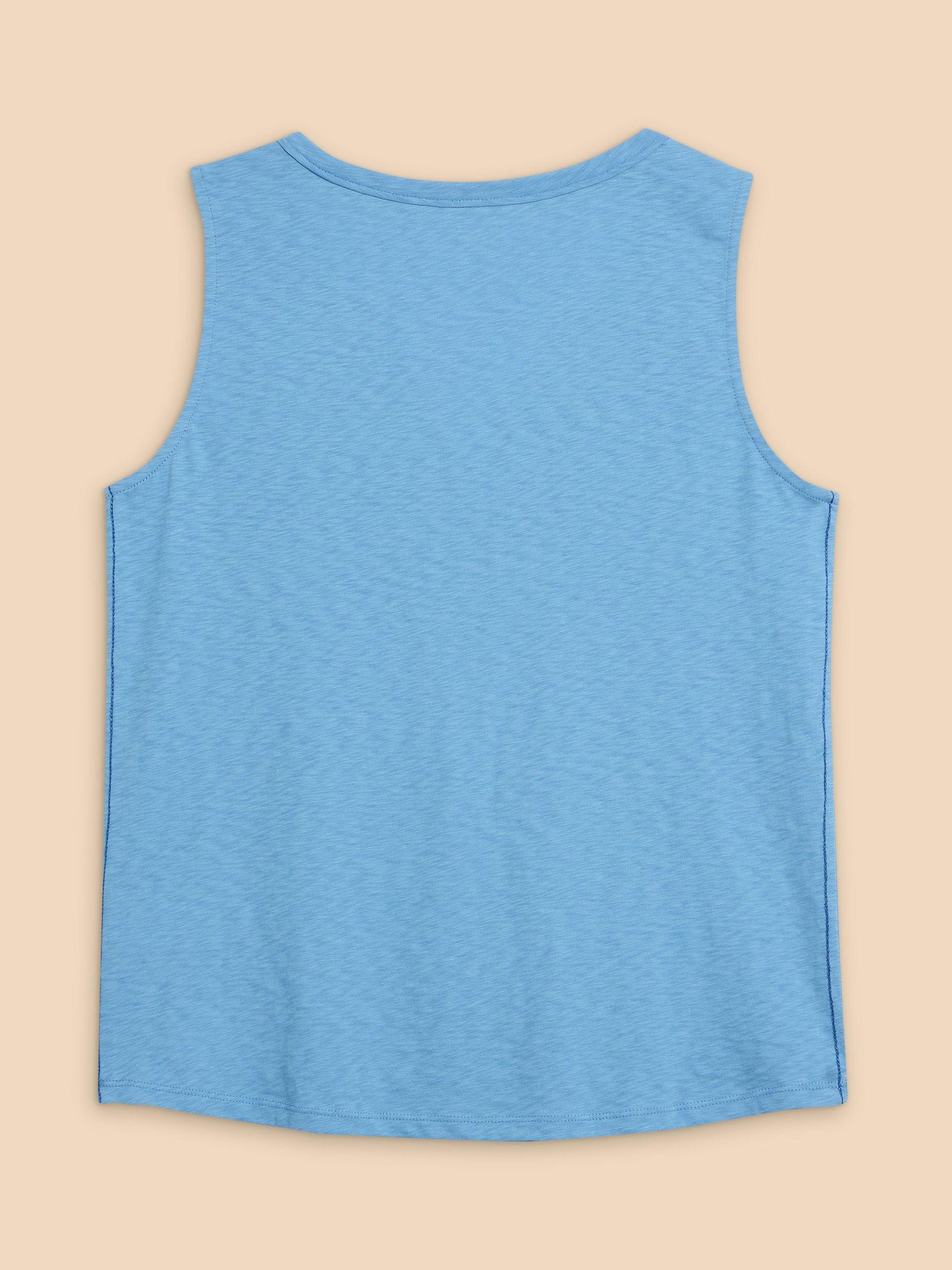 Product image 7 of 7, which shows White Stuff Laila Cotton Vest Top, Mid Blue, 18