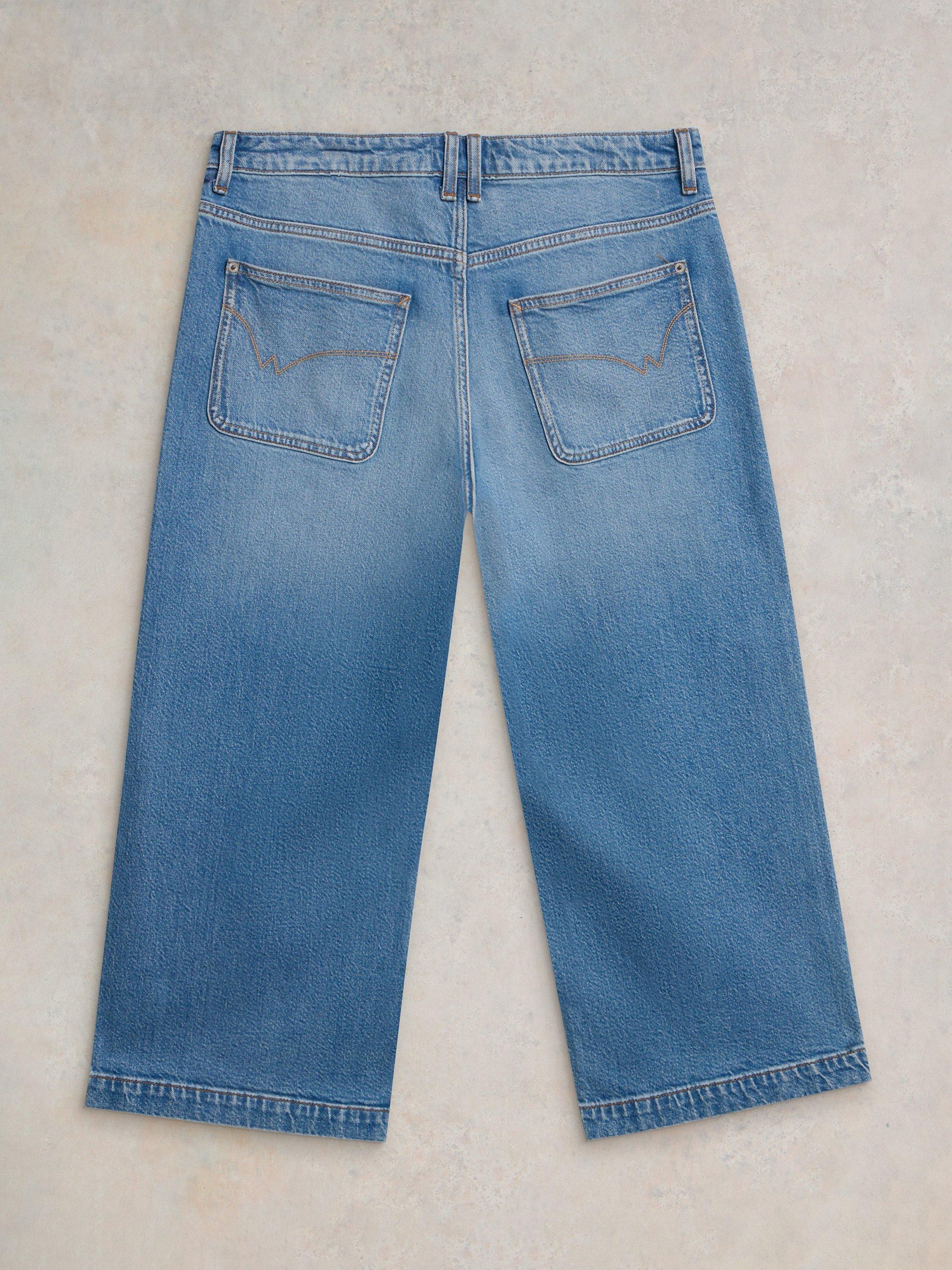 Product image 7 of 7, which shows White Stuff Tia Wide Leg Cropped Jeans, Mid Denim, 6