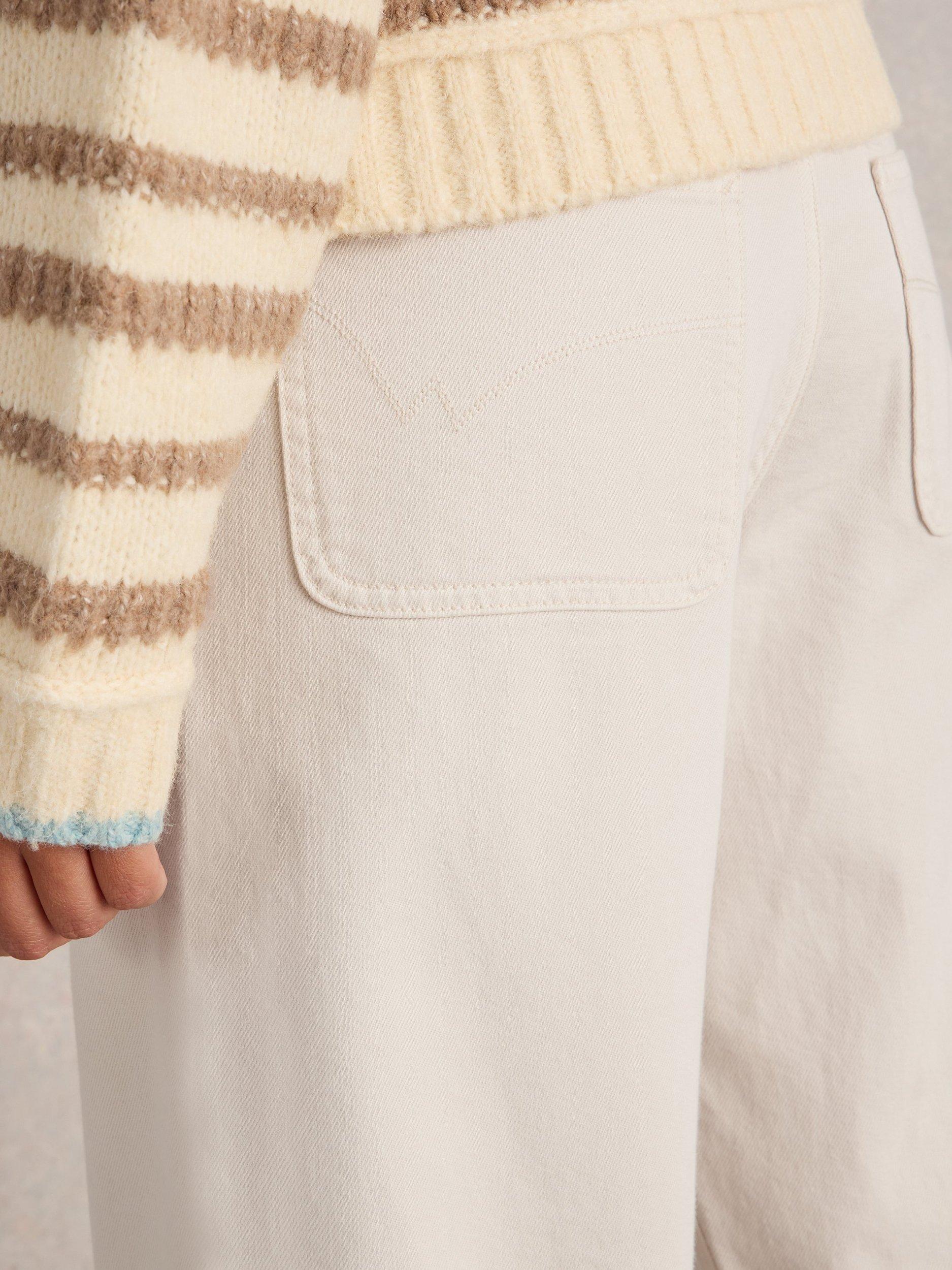 Product image 4 of 7, which shows White Stuff Tia Wide Leg Cropped Jeans, Natural White, 6