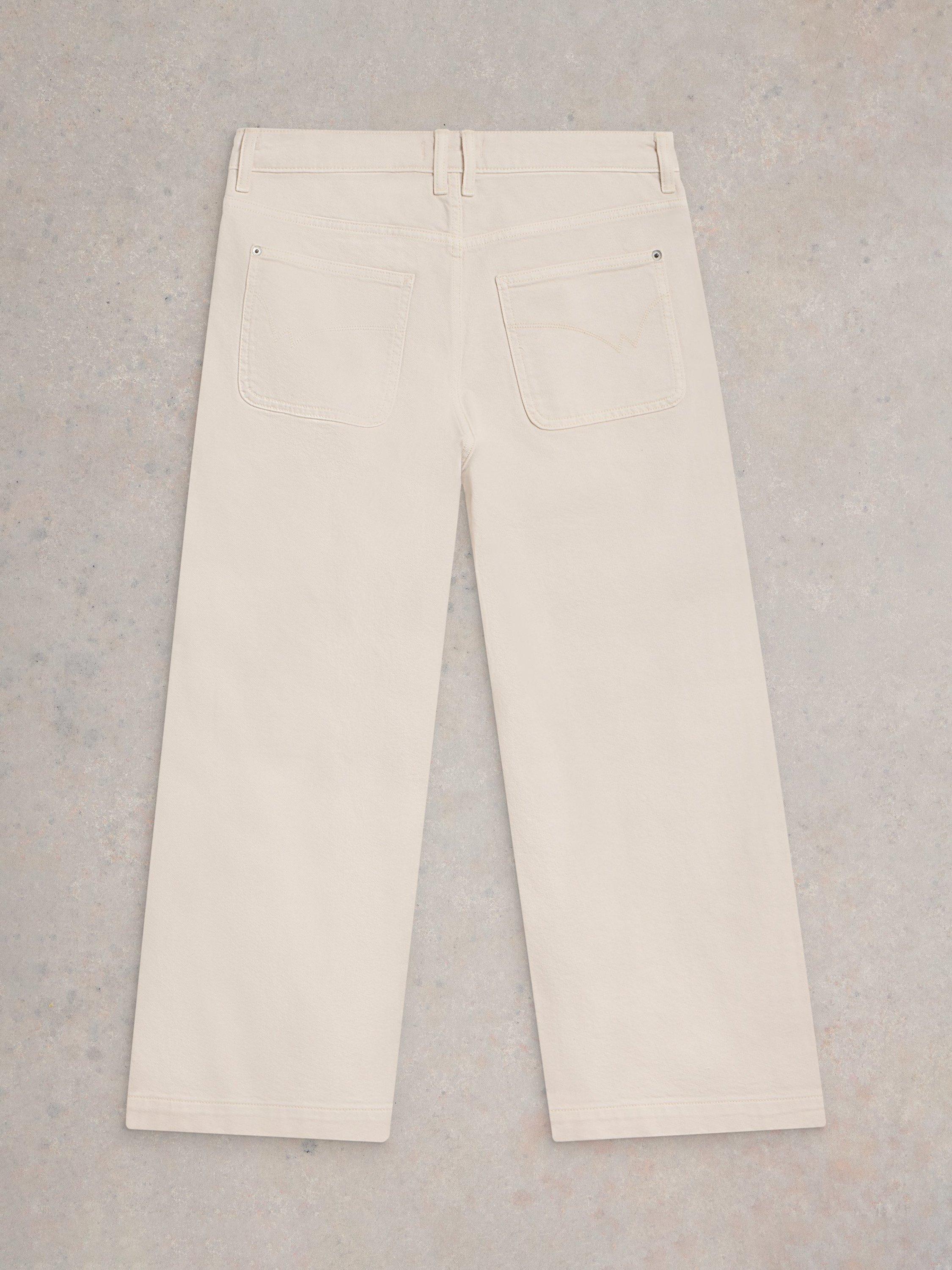 Product image 7 of 7, which shows White Stuff Tia Wide Leg Cropped Jeans, Natural White, 6