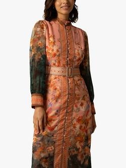 Raishma Freya Floral Midi Dress - view 2, Coral