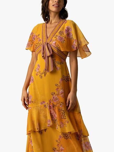 Raishma Katie Floral Midi Dress - view 2, Yellow