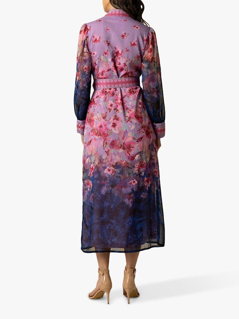 Product image 3 of 3, which shows Raishma Freya Floral Midi Dress, Lilac, 8