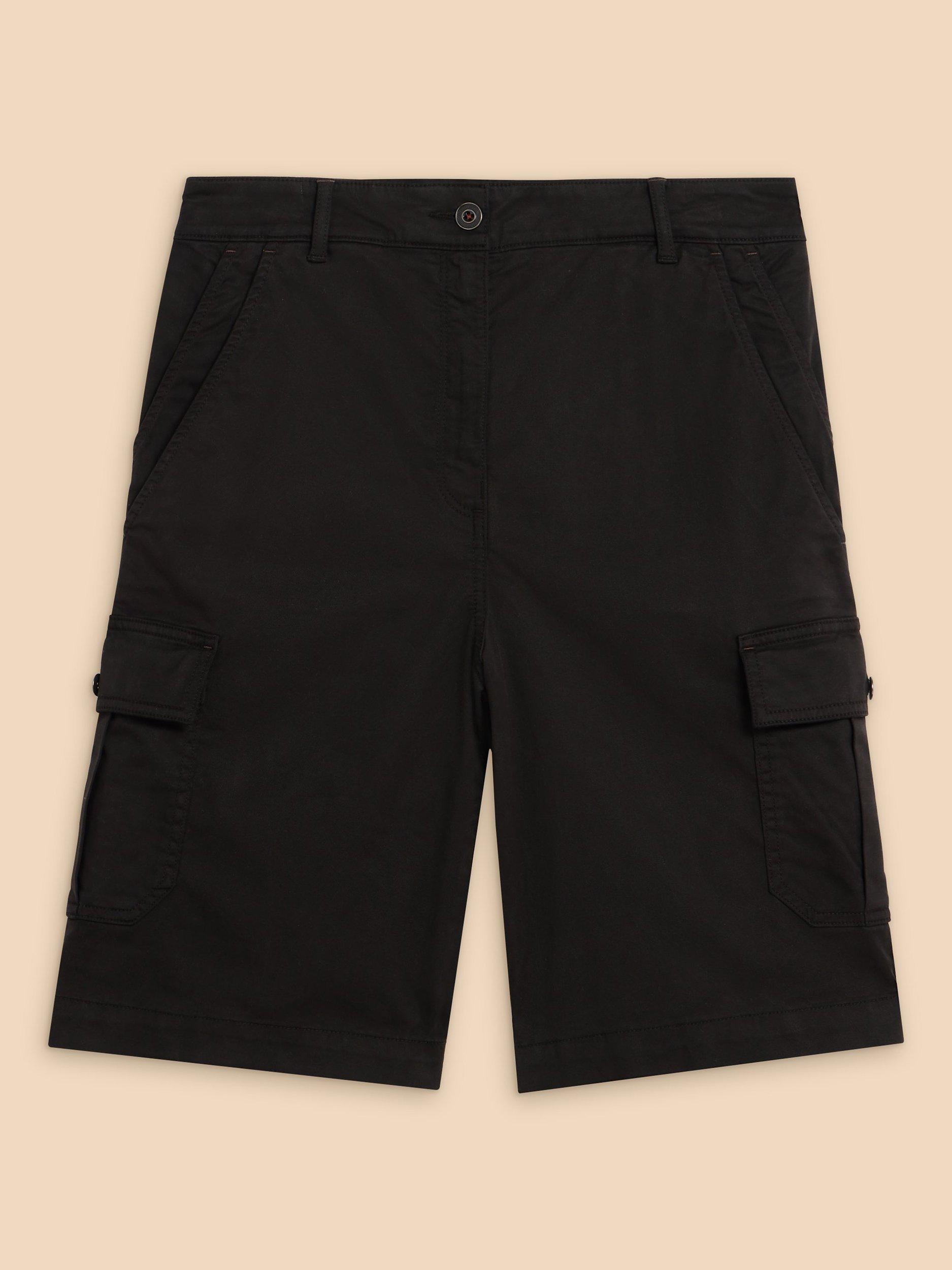 Product image 5 of 7, which shows White Stuff Everleigh Cargo Shorts, Pure Black, 6