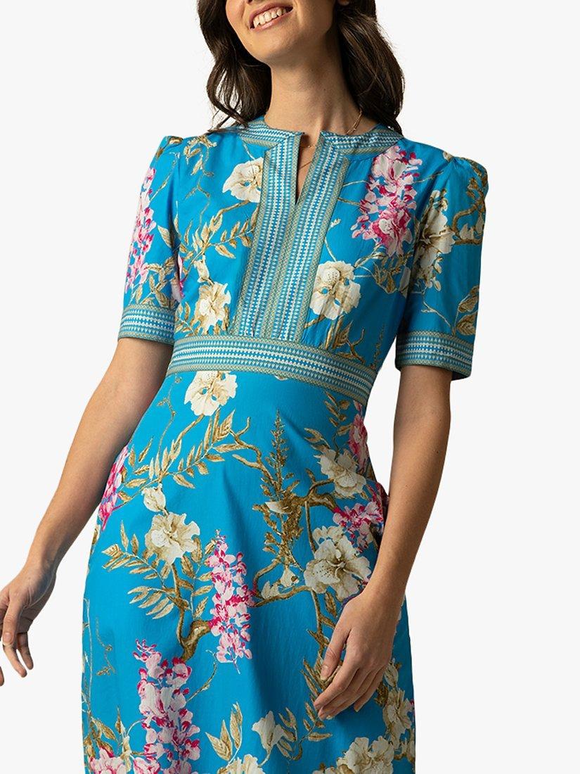 Product image 2 of 3, which shows Raishma Darcie Floral Maxi Dress, Blue, 8