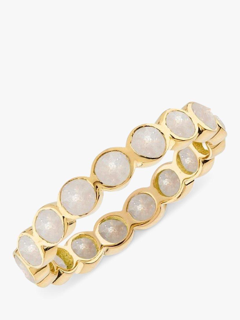Auree Ortigia Moonstone Band Ring, White/Gold, S