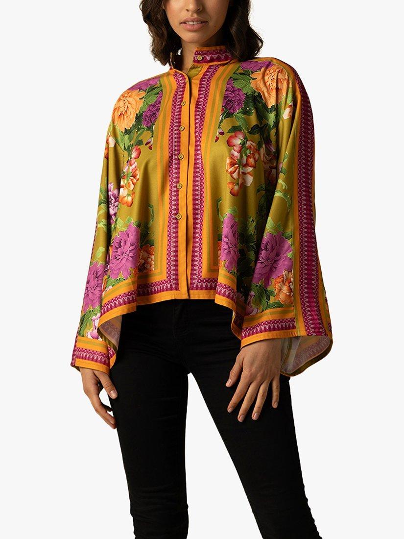 Product image 2 of 3, which shows Raishma Alina Bright Floral Loose Shirt, Green, 16