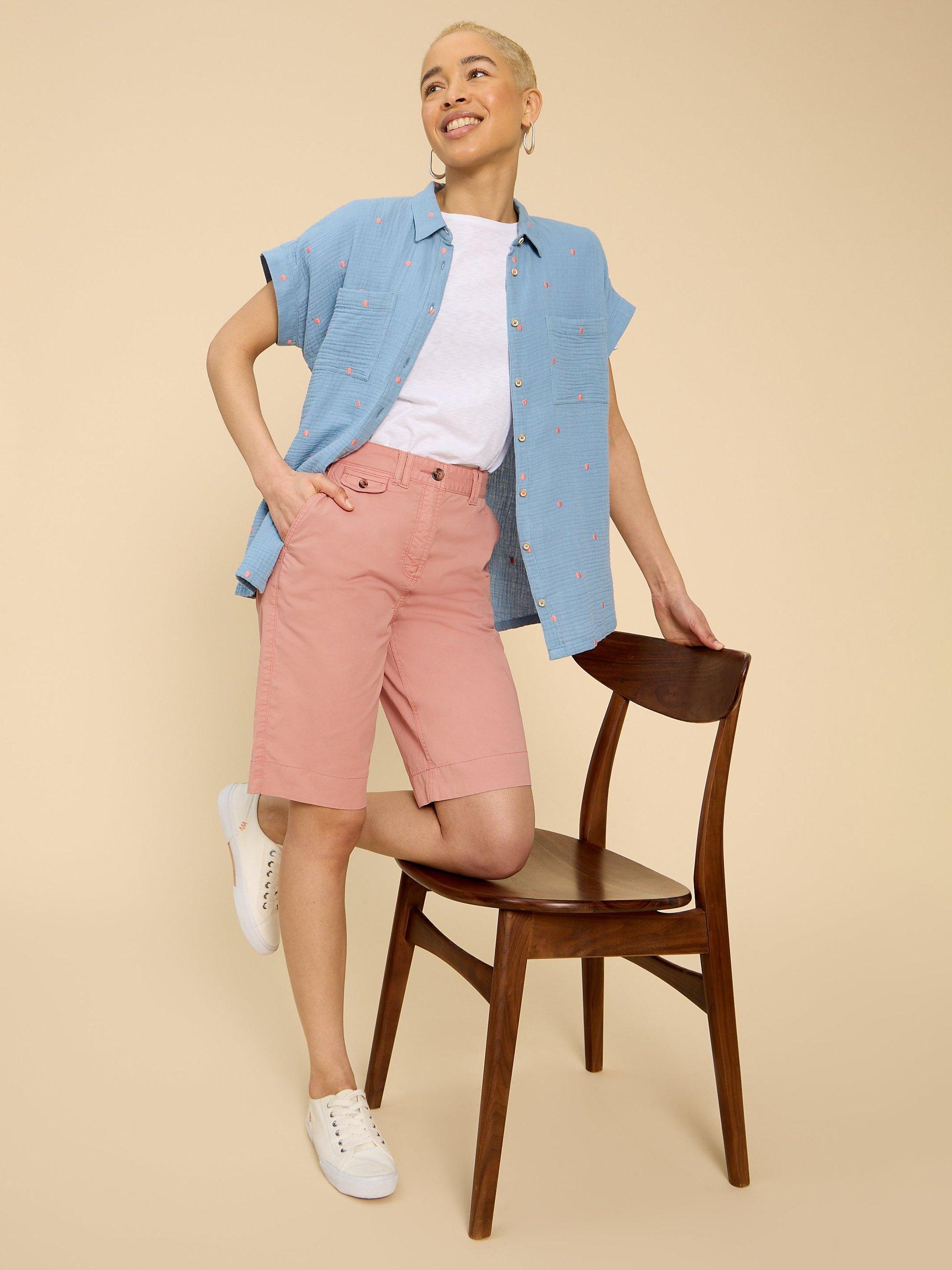 White Stuff Hayley Chino Shorts, Mid Pink
