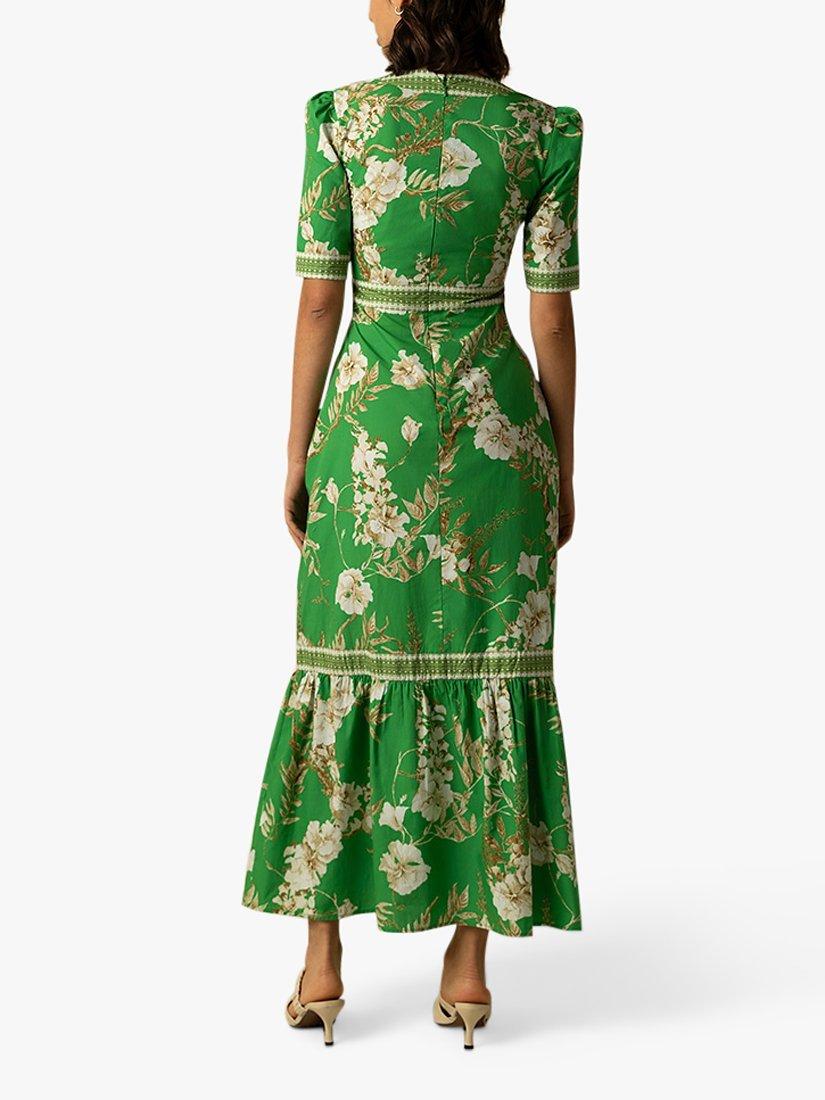 Product image 3 of 3, which shows Raishma Darcie Floral Maxi Dress, Green, 10